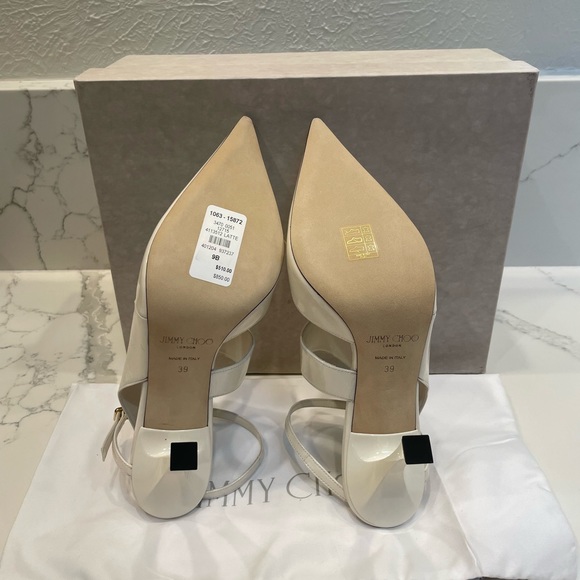 JIMMY CHOO Traci 90mm Cutout Leather Pumps 9.B/39 EU $850 - Picture 8 of 14